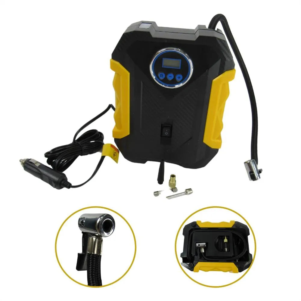 Bomba de Aire Portátil 12v con Linterna LED para Neumáticos